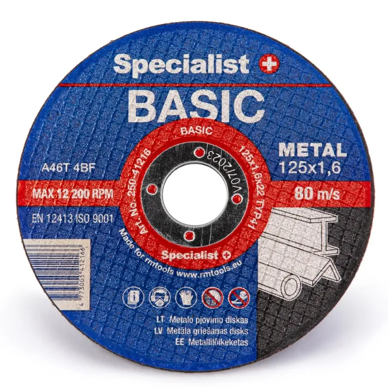 Specialist+ SPECIALIST+ metāla griešanas disks BASIC, 125 x 1.6 x 22 mm 250-41216
