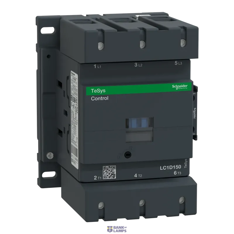 Schneider Electric Contactor TeSys Deca, 3P, 150 A, 440 V, 3NO, IP20, 24 V DC LC1D150BD
