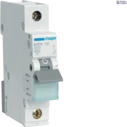 Hager MBN120 — автоматический выключатель 1P, 6 kA B-20 A, 1M