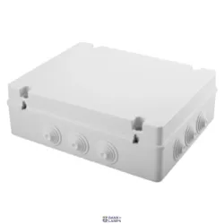 GEWISS GW44010 — Junction Box With Plain Screwed Lid, Ip55, Internal Dimensions 380x300x120, Walls With Cable Glands, Grey Ral 7035