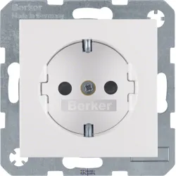 Berker 47231909 — SCHUKO rozete outlet enhanced contact protection; S.1/B.3/B.7, Polar white, matt, P