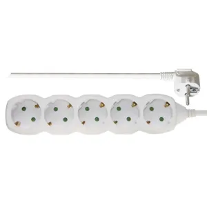 Pagarinātājs 5 ligzdu 5.0m ar zemējumu (balts) 1.5mm² EMOS Pagarinātājs 5 ligzdu 5.0m ar zemējumu (balts) 1.5mm² EMOS
