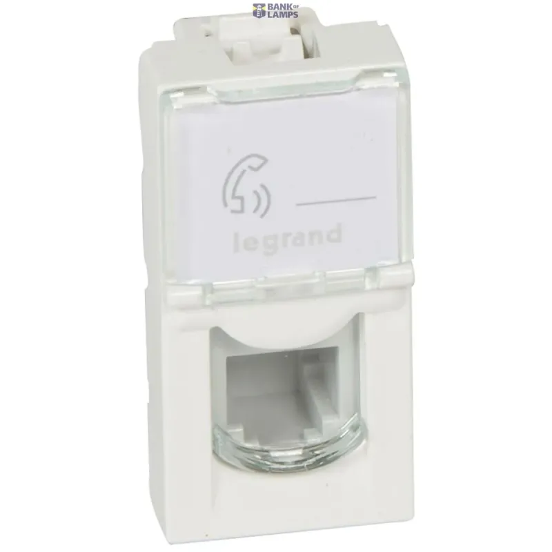 Legrand Telephone Socket Mosaic 1 Module, White, IP20, Width 078730
