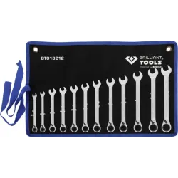 Kombinēto sprūdatslēgu komplekts 8-19mm, 12gab., Brilliant Tools