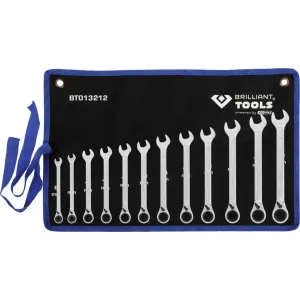 Kombinēto sprūdatslēgu komplekts 8-19mm, 12gab., Brilliant Tools