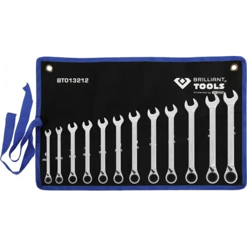 Brilliant Tools Kombinēto sprūdatslēgu komplekts 8-19mm, 12gab., Brilliant BT013212