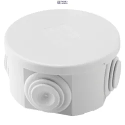 GEWISS GW44001 — Junction Box With Plain Press-on Lid, IP44, Internal Dimensions Ø 65x35, Walls With Cable Glands, Grey RAL 7035