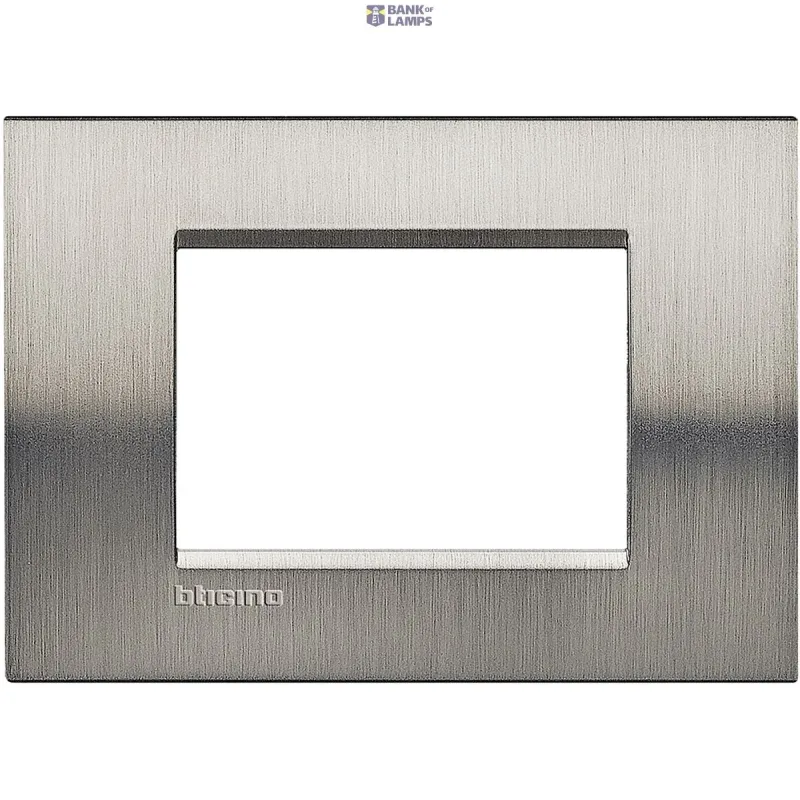 BTicino Cover Plate LivingLight 3P, Brushed Steel LNA4803ACS