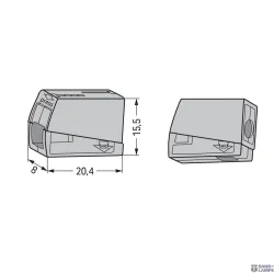 WAGO 224-101 — Lighting Connector 2.5 mm², Push-Button on Lighting Side, Gray, 224 Series WAGO 224-101 — Lighting Connector 2.5 mm², Push-Button on Lighting Side, Gray, 224 Series
