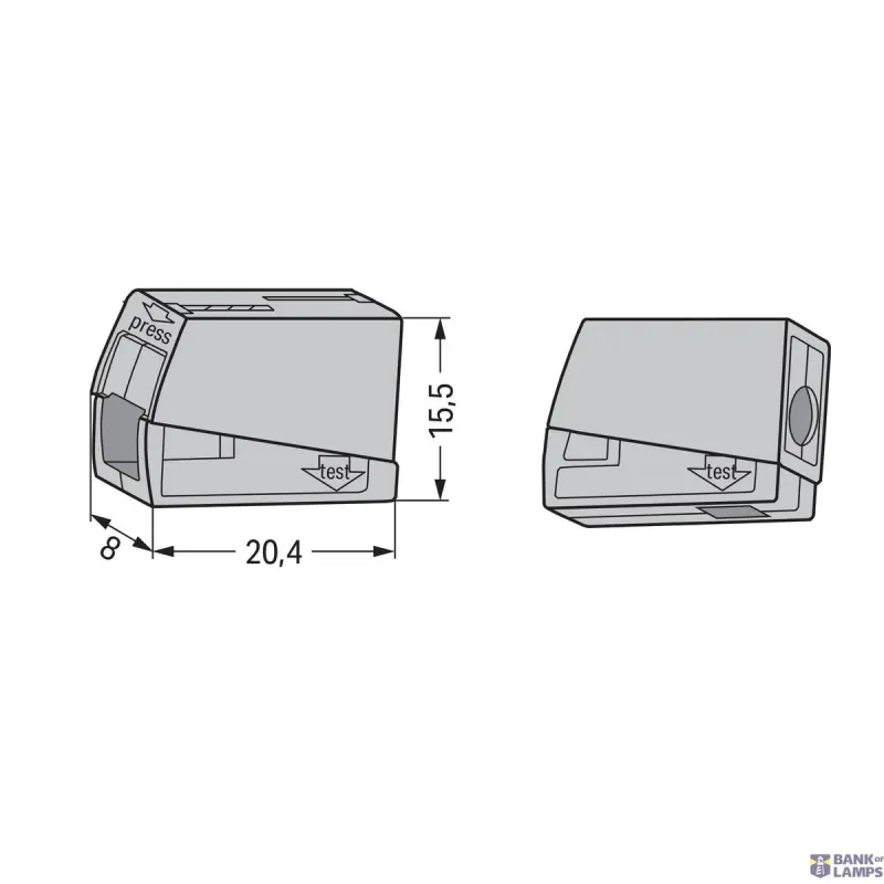 WAGO Lighting Connector 2.5 mm², Push-Button on Lighting Side 224-101