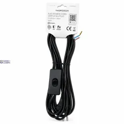 THORGEON 19034 — Flat cable 3m, 2* 0,75 mm² 2.5A 250V~ IP20 with on/off switch and EU plug, black THORGEON 19034 — Flat cable 3m, 2* 0,75 mm² 2.5A 250V~ IP20 with on/off switch and EU plug, black