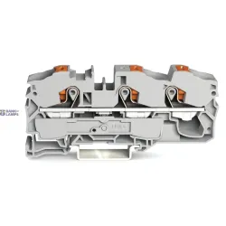 WAGO 2216-1301 — Through Terminal Block 3-Conductor, 16 mm², With Push-Button, Gray WAGO 2216-1301 — Through Terminal Block 3-Conductor, 16 mm², With Push-Button, Gray