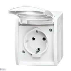 Busch-Jaeger 2CKA002083A0846 — Socket Outlet ocean 20 EW-54-500 SCHUKO 16A IP44 Hinged Lid White Busch-Jaeger 2CKA002083A0846 — Socket Outlet ocean 20 EW-54-500 SCHUKO 16A IP44 Hinged Lid White