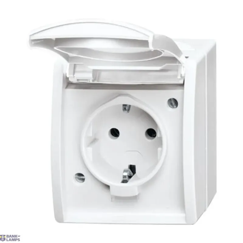 Busch-Jaeger Socket Outlet ocean 20 EW-54-500 SCHUKO 16A IP44 Hinged Lid 2CKA002083A0846