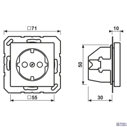 Jung A1520AL — SCHUKO rozete A, Duroplastic Lacquered, Aluminium, Screwless Terminals for Rigid and Flexible Wires, 55 mm Jung A1520AL — SCHUKO rozete A, Duroplastic Lacquered, Aluminium, Screwless Terminals for Rigid and Flexible Wires, 55 mm