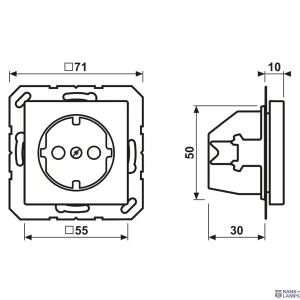 Jung A1520AL — SCHUKO rozete A, Duroplastic Lacquered, Aluminium, Screwless Terminals for Rigid and Flexible Wires, 55 mm