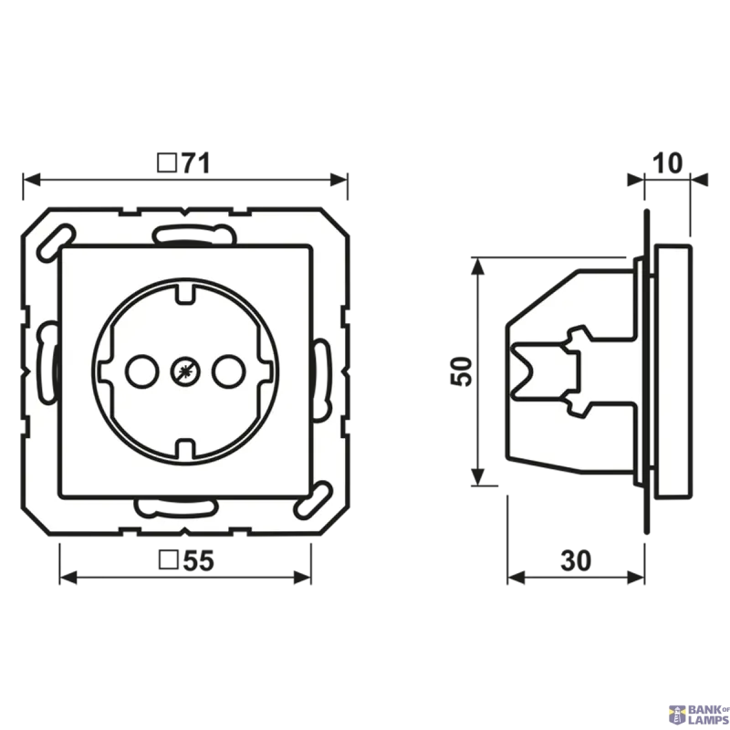 Jung SCHUKO Socket A, Duroplastic Lacquered, Aluminium A1520AL