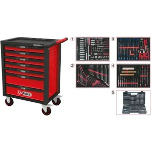 Instrumentu ratiņi RACINGline, 7 atvilktnes +515gab. kompl., KS Tools