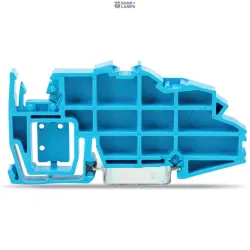 WAGO 2009-305 — Busbar Carrier Blue, 7.5 mm Thick, With End Stop Function and Detachable Separator Plate