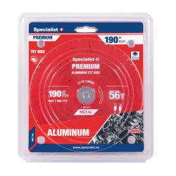 Griešanas disks 190x56Tx30mm, Aluminium PREMIUM, SPECIALIST+ Griešanas disks 190x56Tx30mm, Aluminium PREMIUM, SPECIALIST+