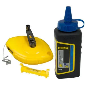STANLEY plastmasas aukla marķēšanai ar zilu krītu, 30 m STANLEY plastmasas aukla marķēšanai ar zilu krītu, 30 m