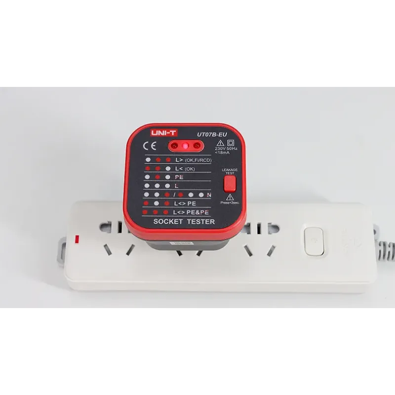UNI-T Testeris: strāvas kontaktligzdas testeris; 3 LED; 50÷60Hz UT07B-EU