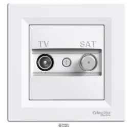 Schneider Electric EPH3400121 — Socket Asfora, White, 1dB, TV-SAT Ending