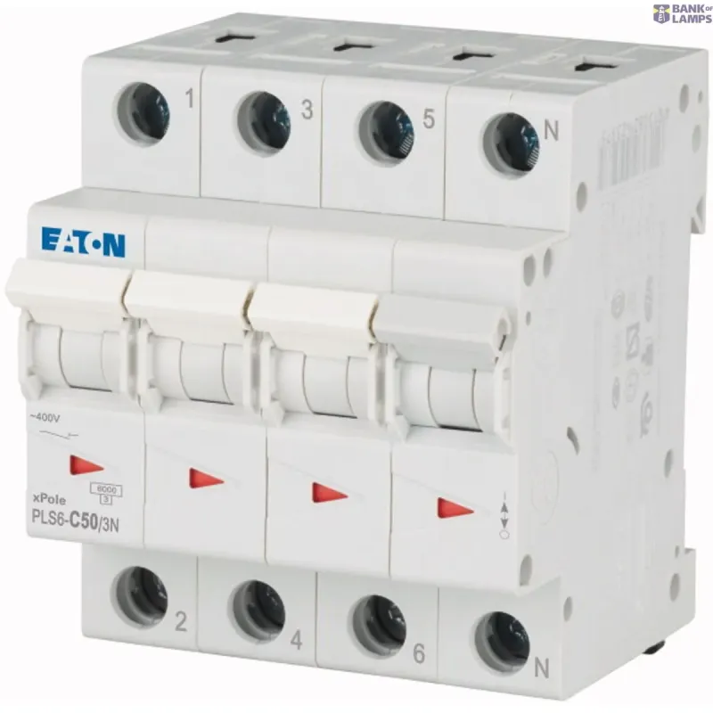 EATON MCB PLS6-C50 3P+N 50A Curve C 243023