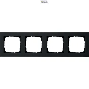 Cover Frame E2 Black Matt (Lacquered) 4-Gang, Halogen-Free Shatter-Proof Thermoplastic Cover Frame E2 Black Matt (Lacquered) 4-Gang, Halogen-Free Shatter-Proof Thermoplastic