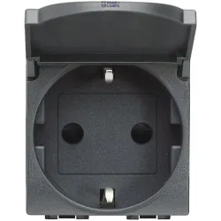 BTicino L4141PW — Socket Outlet 16A, 2P+E, 2 Modules, 250 V AC, German Standard