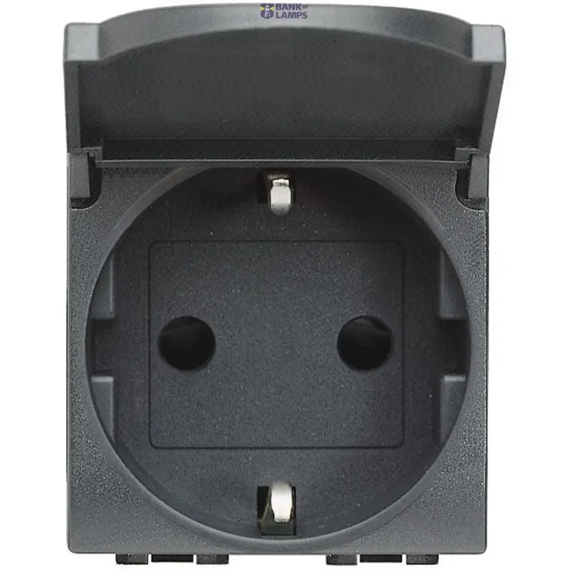 BTicino Socket Outlet 16A, 2P+E, 2 Modules, 250 V AC, German L4141PW