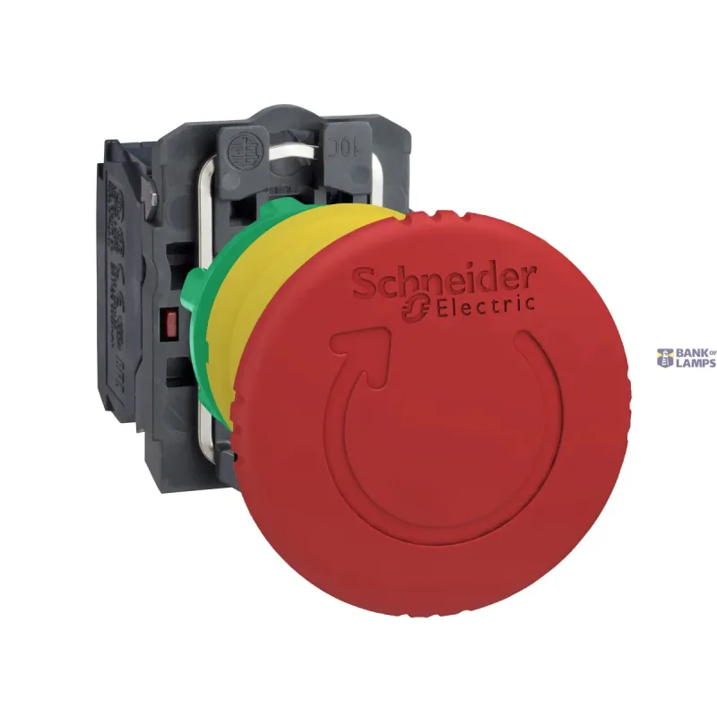 Schneider Electric Emergency Switching Off Push-Button Harmony XB5, 2NC, 22mm XB5AS8444