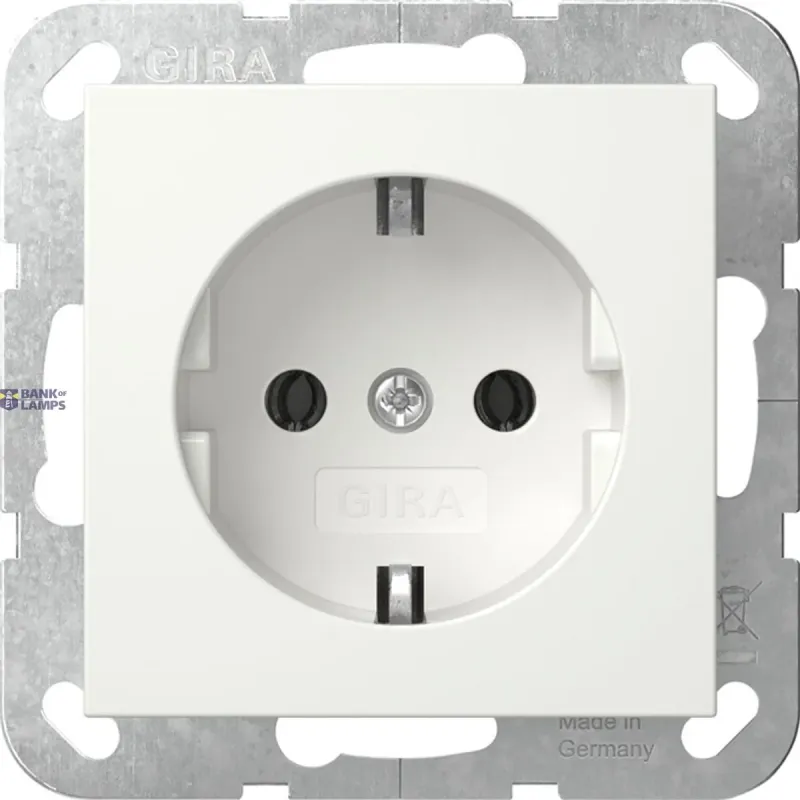 Gira SCHUKO Socket Outlet System 55 16 A 250 V~, Pure White 418803