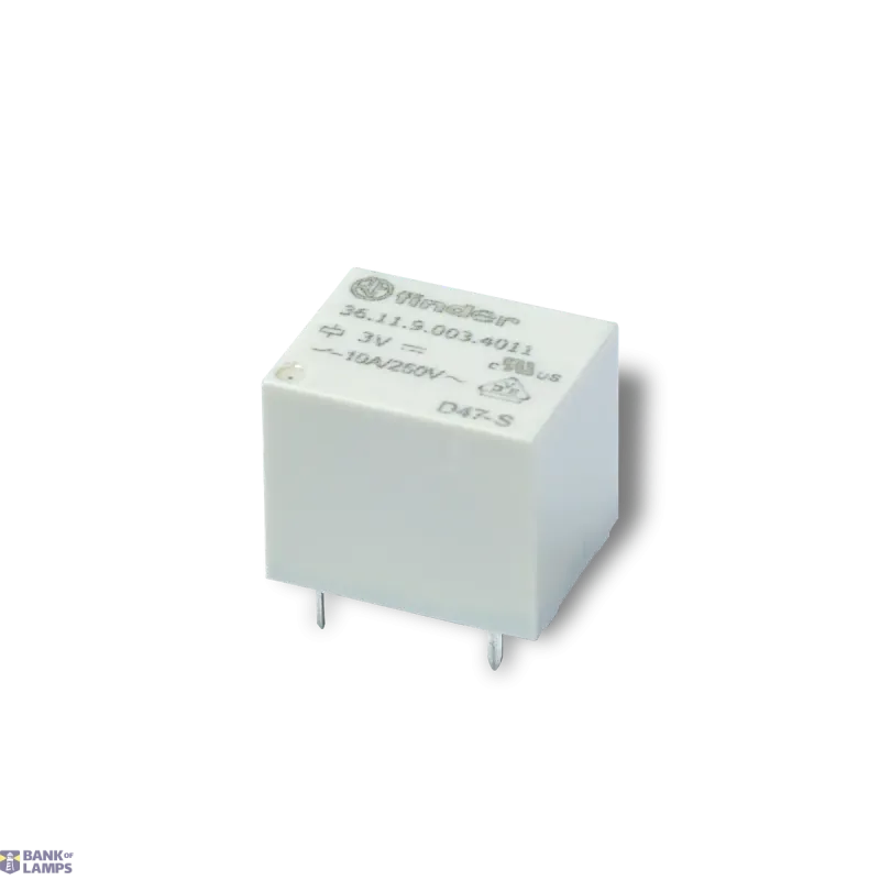 FINDER Miniature Sugar-Cube Relay 1CO, 10A, 12VDC, AgSnO2, wash 361190124011