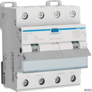 Hager ADX440D — Residual Current автоматический выключатель with Overcurrent Protection 4P, 10 kA B-40 A, 30 mA type A