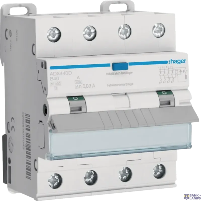 Hager Residual Current Circuit Breaker with Overcurrent ADX440D