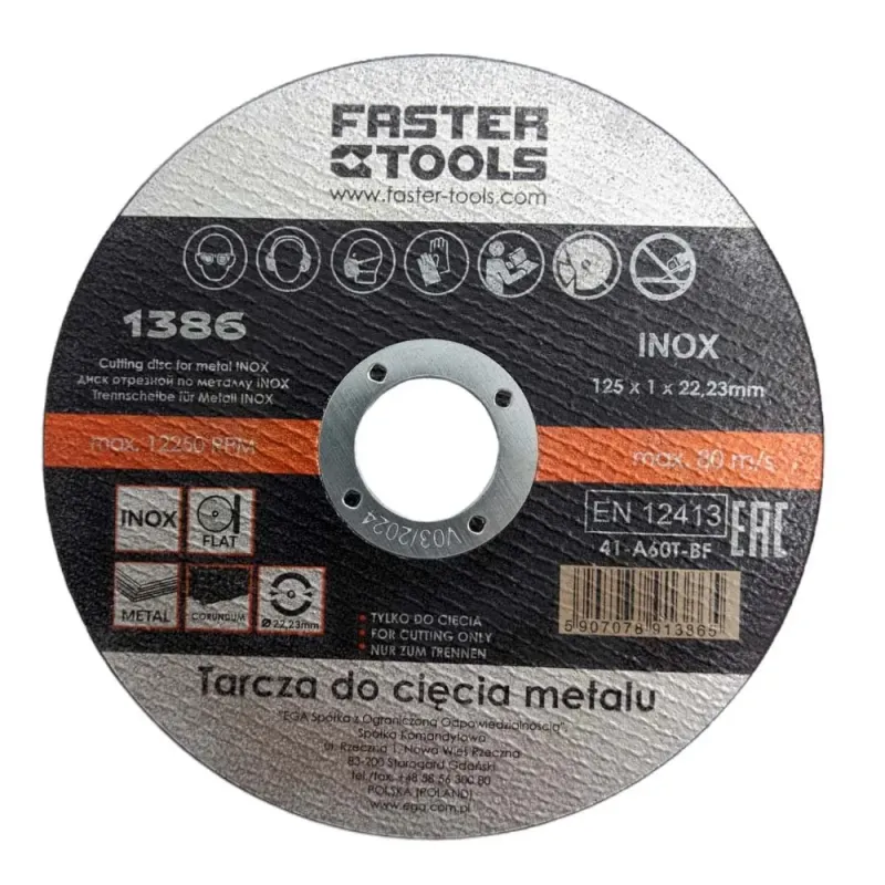 FASTER TOOLS Metāla griešanas disks 125x1x22 mm 71-1386