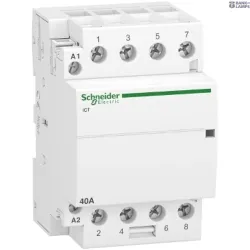 Schneider Electric A9C20844 — Contactor Acti9 iCT, 4P, 40 A, 220–240 V AC, 4NO, IP20 Schneider Electric A9C20844 — Contactor Acti9 iCT, 4P, 40 A, 220–240 V AC, 4NO, IP20