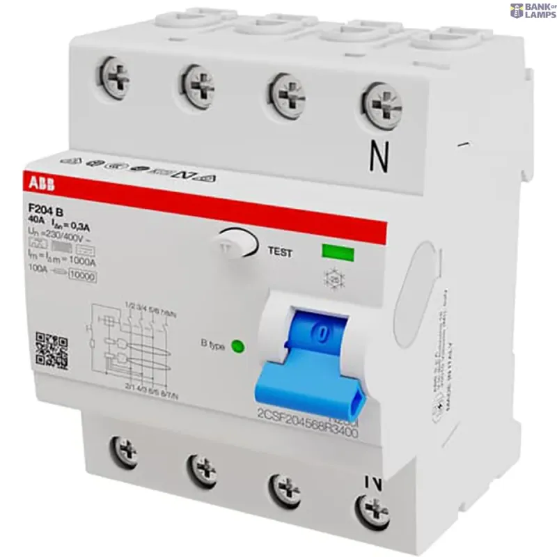 ABB F204 B-40/0.3 Residual Current Circuit Breaker 4P B type 2CSF204568R3400