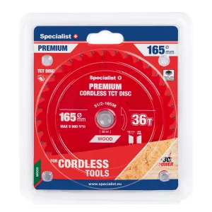 Griešanas disks 165x36Tx20mm, Cordless PREMIUM, SPECIALIST+