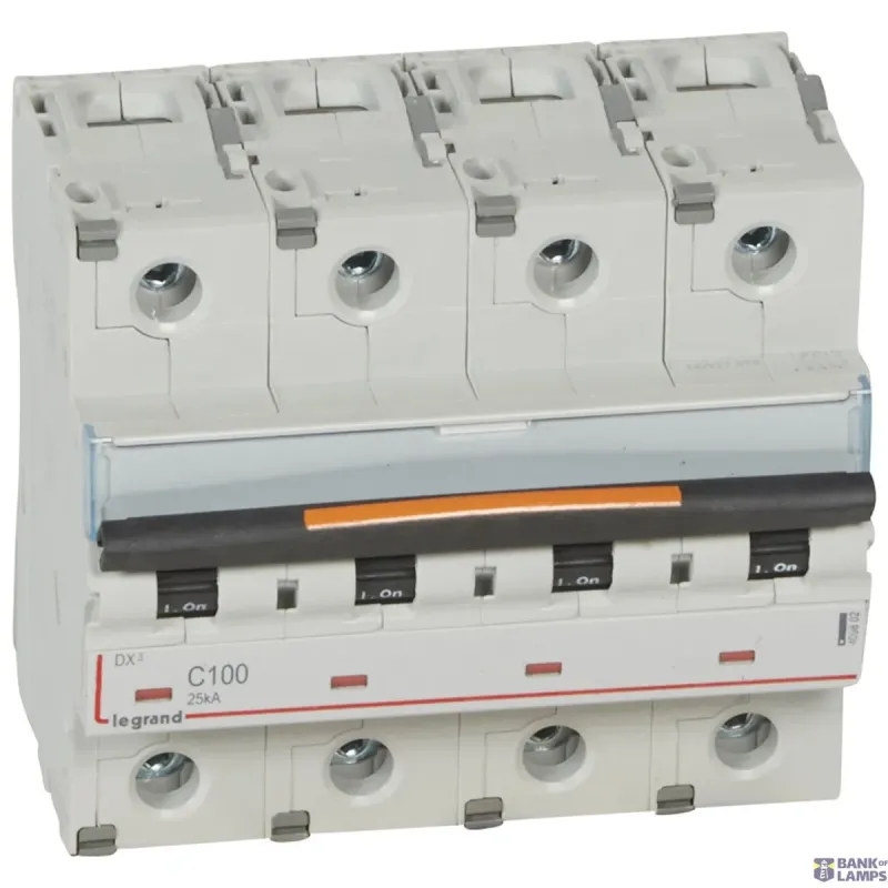 Legrand Miniature Circuit Breaker DX3 100 A, 400 V, 4P, 25kA, 60 409802