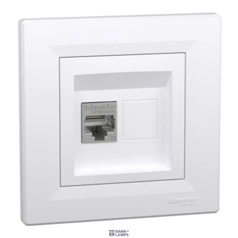 Schneider Electric Socket Asfora, STP, RJ45, Cat 5, White EPH5000121