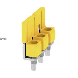Weidmüller 1054960000 — Terminal Block Cross-Connector when screwed in, yellow, 63 A Poles 3 P 9.90 Ins Yes W 7.55 mm Weidmüller 1054960000 — Terminal Block Cross-Connector when screwed in, yellow, 63 A Poles 3 P 9.90 Ins Yes W 7.55 mm