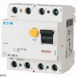 EATON 263608 — PF7-25/4/003-A Residual current circuit breaker (RCCB), 25A, 4 p, 30mA, type A EATON 263608 — PF7-25/4/003-A Residual current circuit breaker (RCCB), 25A, 4 p, 30mA, type A