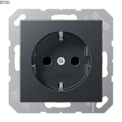 Jung A1520BFANM — SCHUKO rozete A, 16 A, 250 V, Thermoplastic Lacquered, Matt Anthracite, Screwless Terminals for Rigid and Flexible Wires Jung A1520BFANM — SCHUKO rozete A, 16 A, 250 V, Thermoplastic Lacquered, Matt Anthracite, Screwless Terminals for Rigid and Flexible Wires