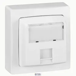 Legrand 086061 — RJ45 розетка Cat 5, FTP, Surface-Mount, White, IP2X