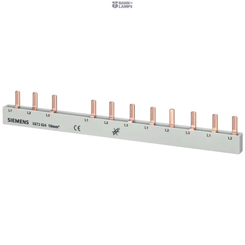 Siemens Pin busbar, 10 mm2 connection: 3-phase/N+8x phase 5ST3624