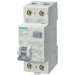 Siemens 5SU1356-7KK16 — RCBO, 6 kA, 1P+N, type A, 30 mA, C-char, In: 16 A, Un AC: 230 V Siemens 5SU1356-7KK16 — RCBO, 6 kA, 1P+N, type A, 30 mA, C-char, In: 16 A, Un AC: 230 V