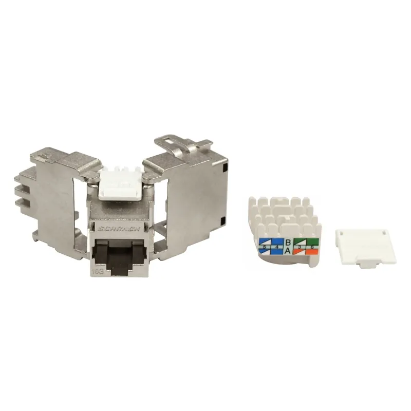 SCHRACK Rj45 Jack TOOLLESS LINE shielded, Class Ea 10GB 4PPoE 100W HSEMRJ6GWT