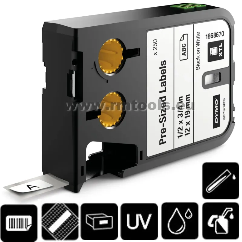 DYMO Lentīte sagriezta XTL 25x51mm Melna/balta(100) 31-8702